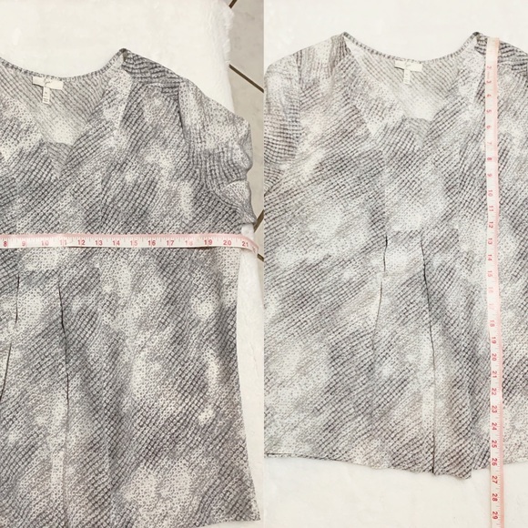 Joie V-Neck Long Sleeve Print Silk Blouse - Picture 6 of 8